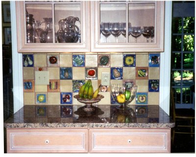 Fruit and vegetable tile kitchen installation